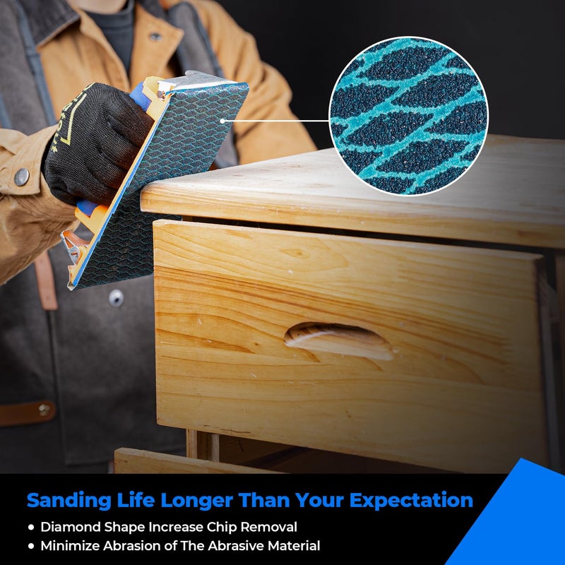 toolant Diamond Shape 60 Grit Sandpaper Roll, 2-3/4" Wide 10 Yard Longboard Self Adhesive PSA Stickyback Sand Paper for Woodworking, Metal, Plastic, Automotive, Sanding Blocks - Image 2